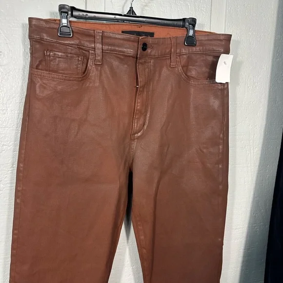 Joes Jeans THE CALLIE Bootcut Coated Leather  Brown Size 34 NWOT - Picture 5 of 12